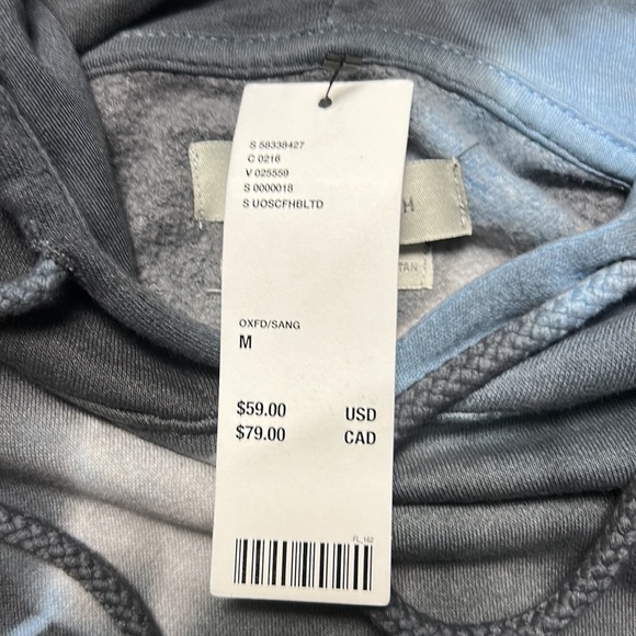 NWT Urban Outfitters Standard Cloth Tie Dye Hoodie Medium Blue - Picture 4 of 8